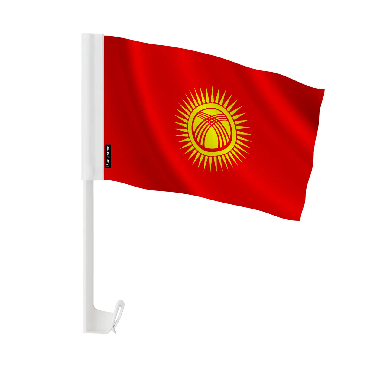 Drapeau voiture kirghizistan polyester fixation fenêtre