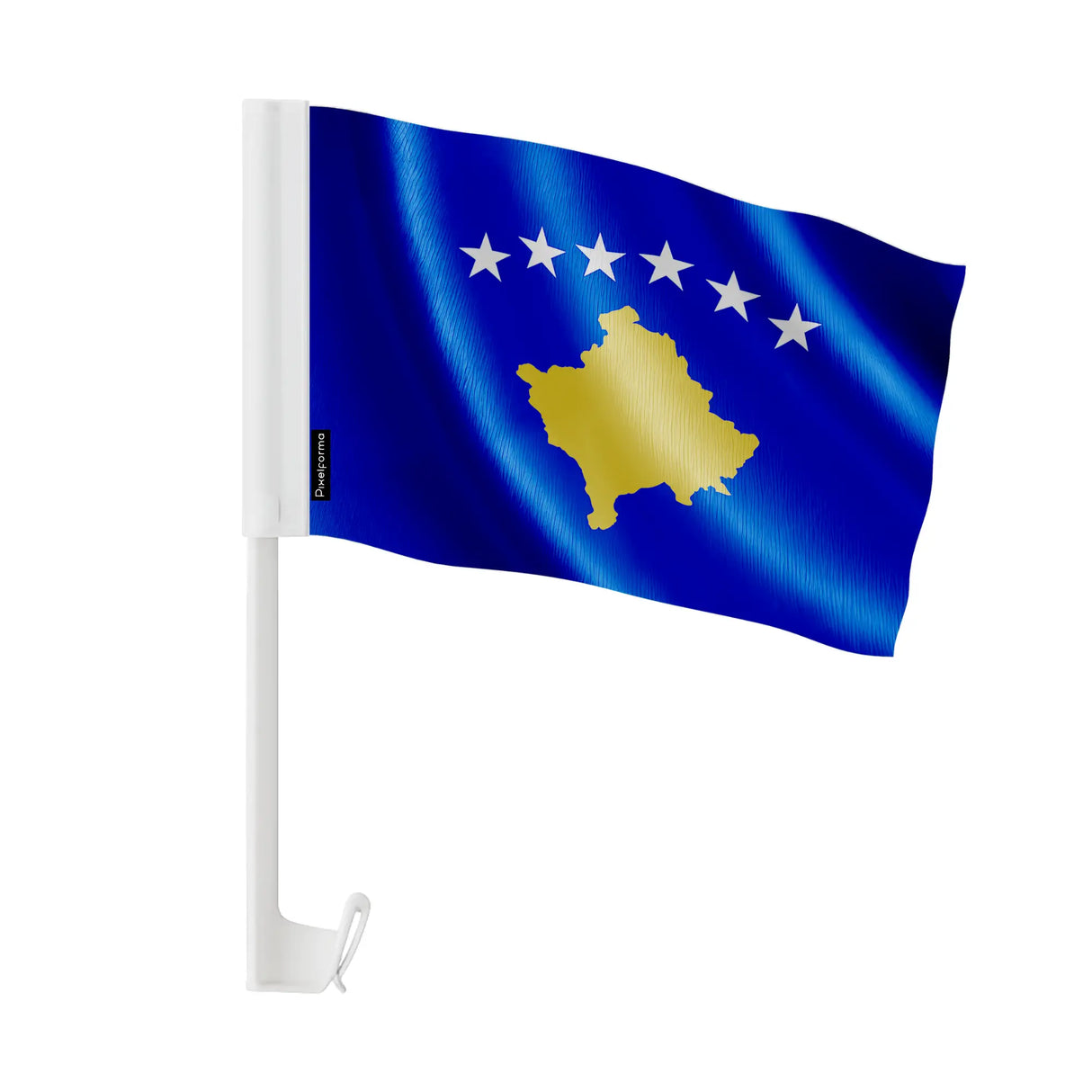 Drapeau voiture kosovo polyester fixation fenêtre durable