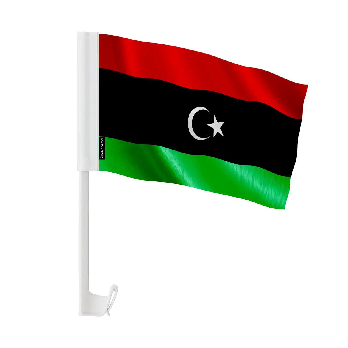 Drapeau voiture libye polyester fixation sur fenêtre