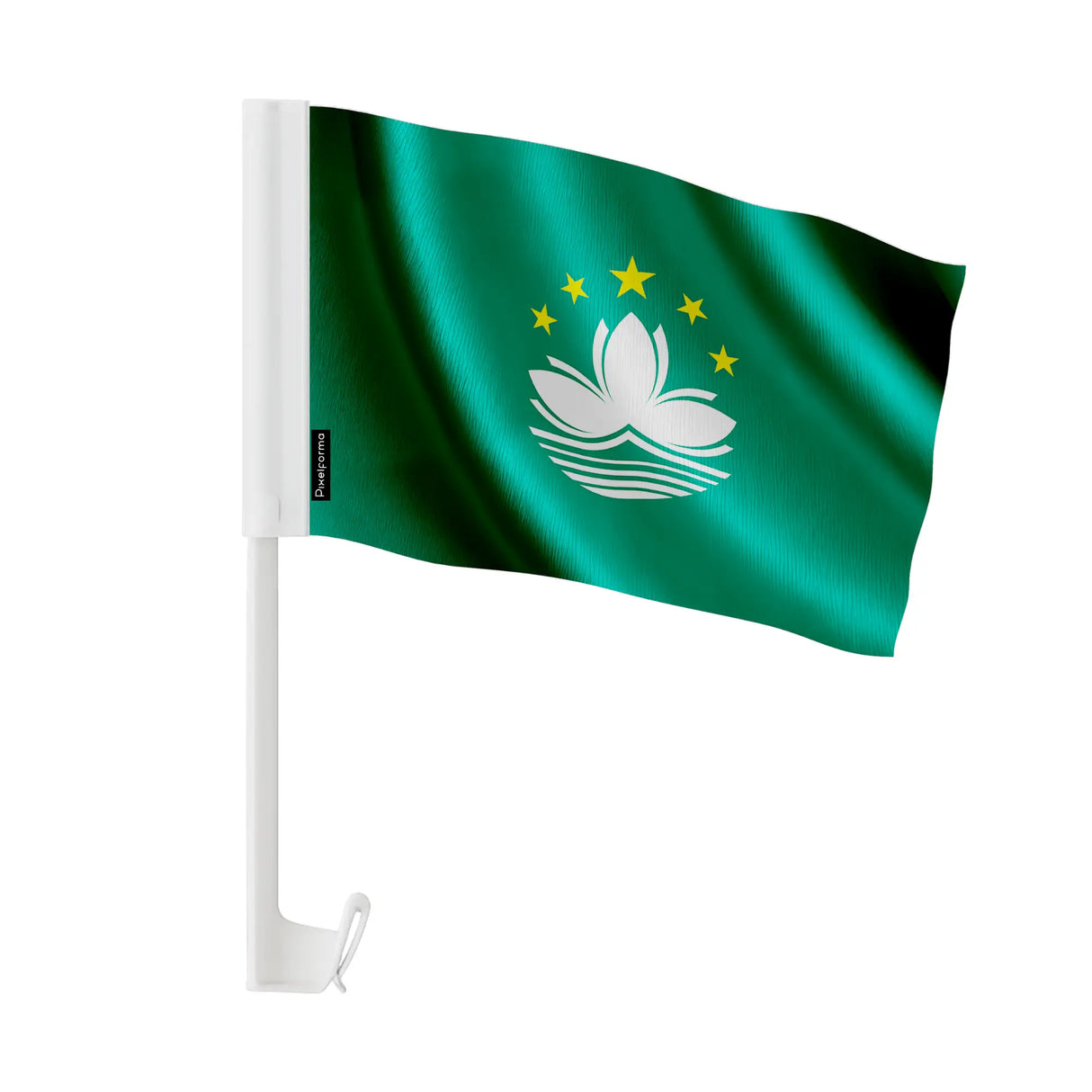 Drapeau voiture macao tissu polyester fixation fenêtre