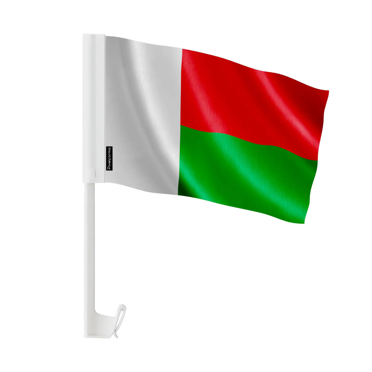 Drapeau voiture madagascar polyester fixation fenêtre