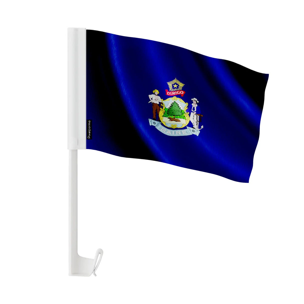 Drapeau voiture maine en polyester fixation sur fenêtre