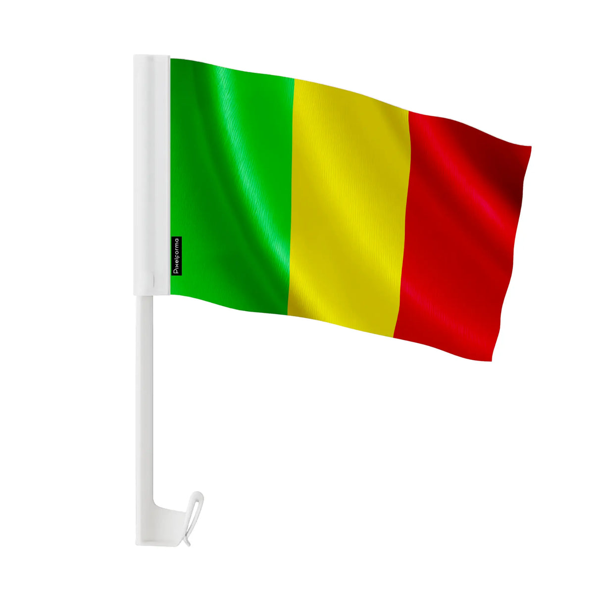 Drapeau voiture mali en polyester fixation fenêtre durable