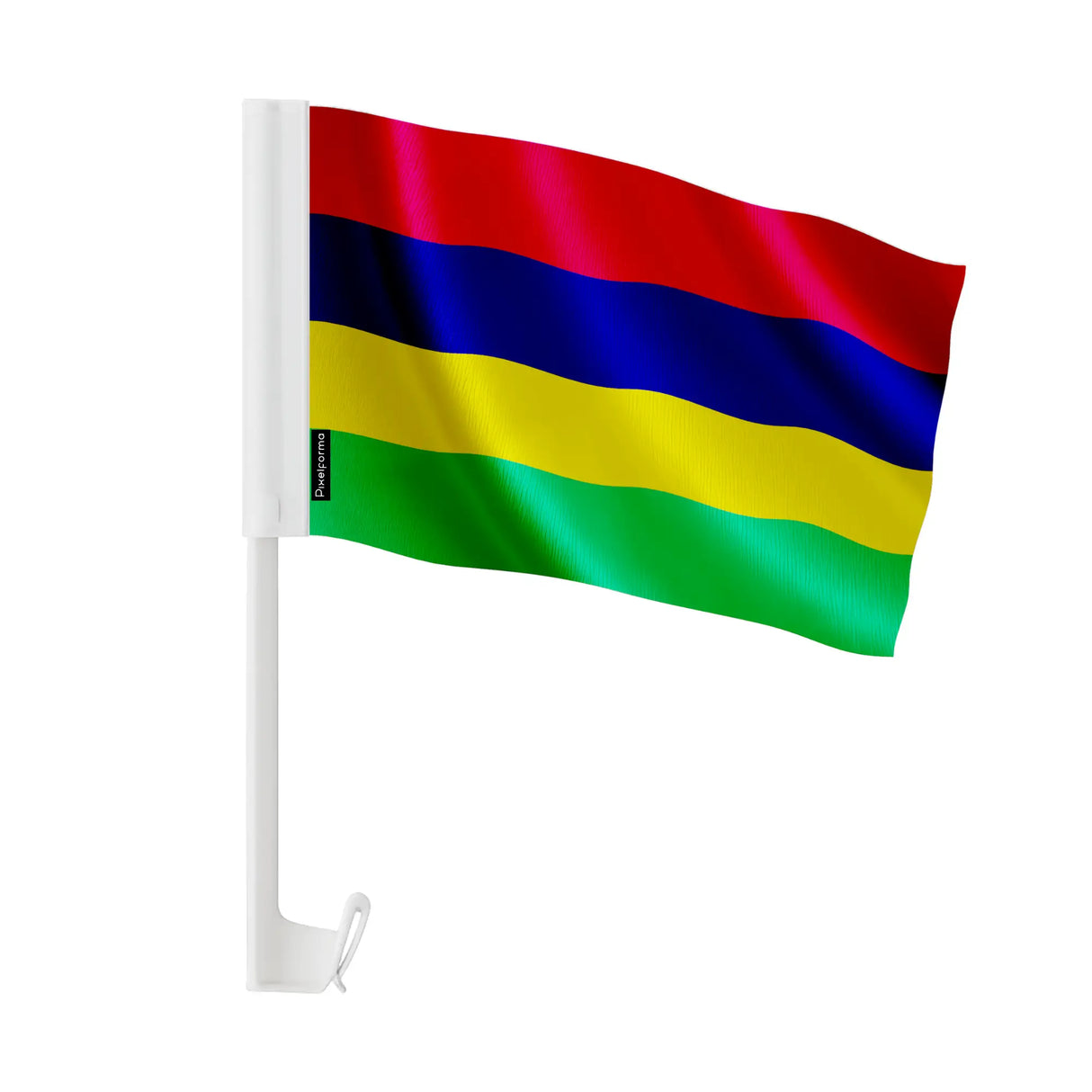 Drapeau voiture maurice polyester fixation sur fenêtre