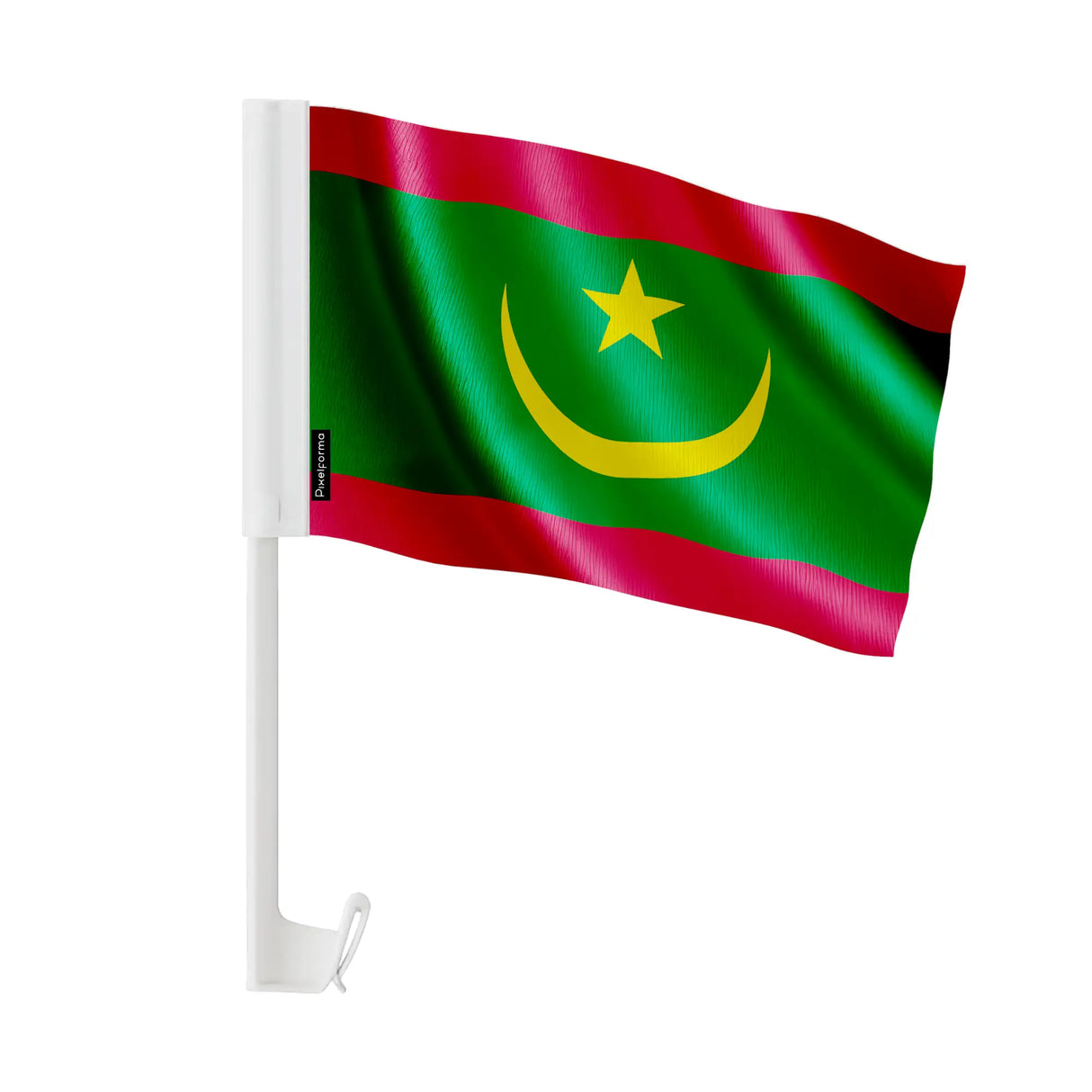 Drapeau voiture mauritanie polyester fixation fenêtre
