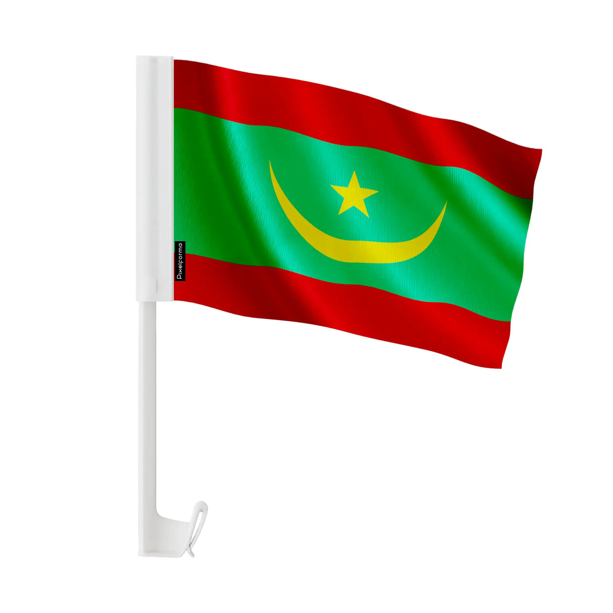Drapeau voiture mauritanie polyester fixation fenêtre résistante