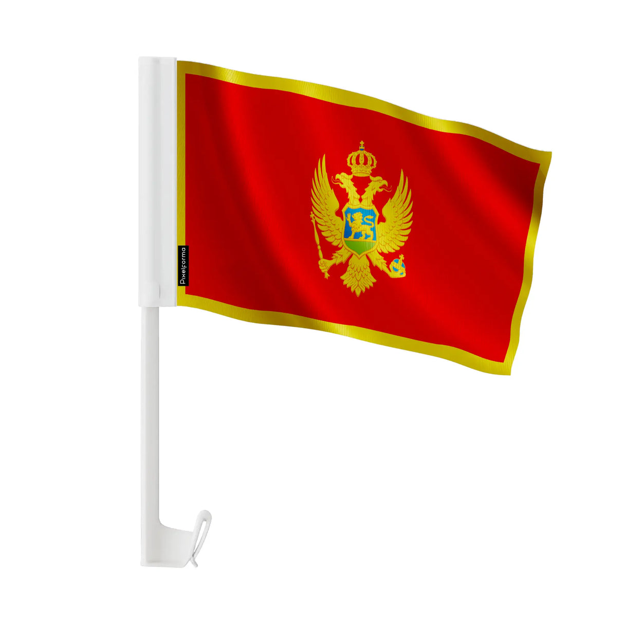 Drapeau voiture monténégro polyester fixation fenêtre