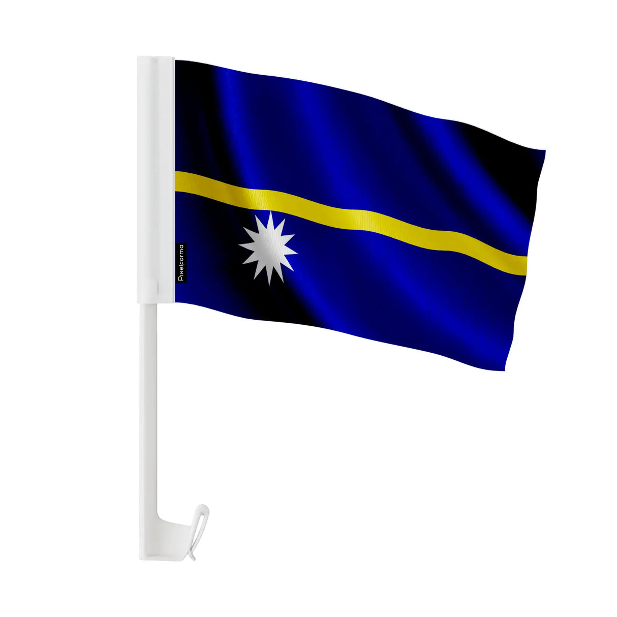 Drapeau voiture nauru en polyester fixation fenêtre robuste