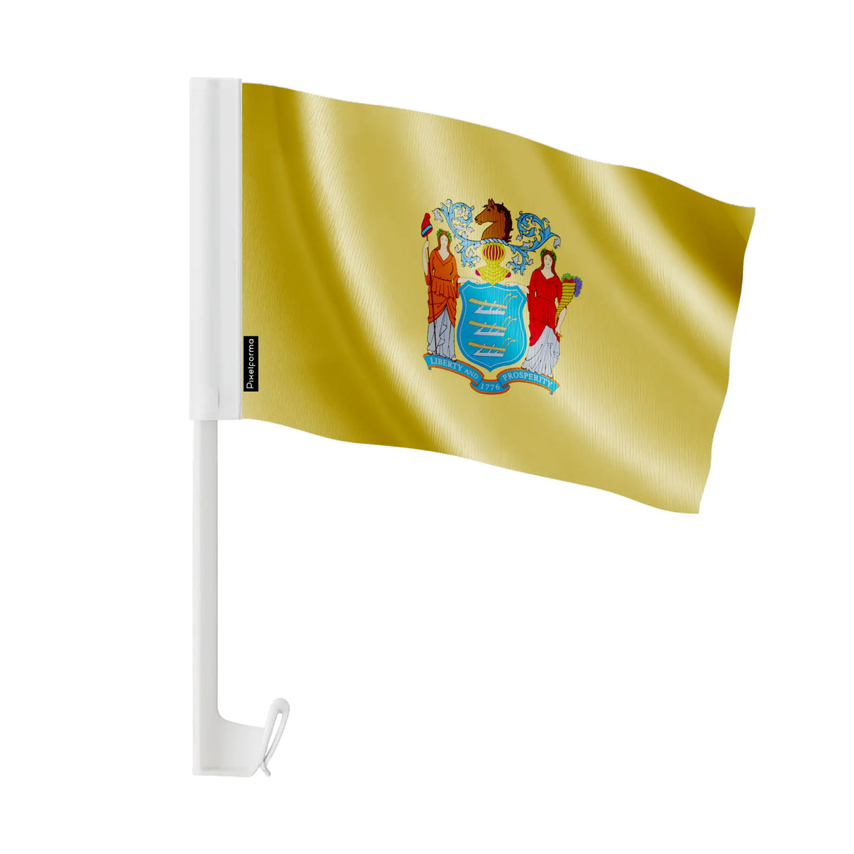 Drapeau voiture new jersey polyester fixation fenêtre
