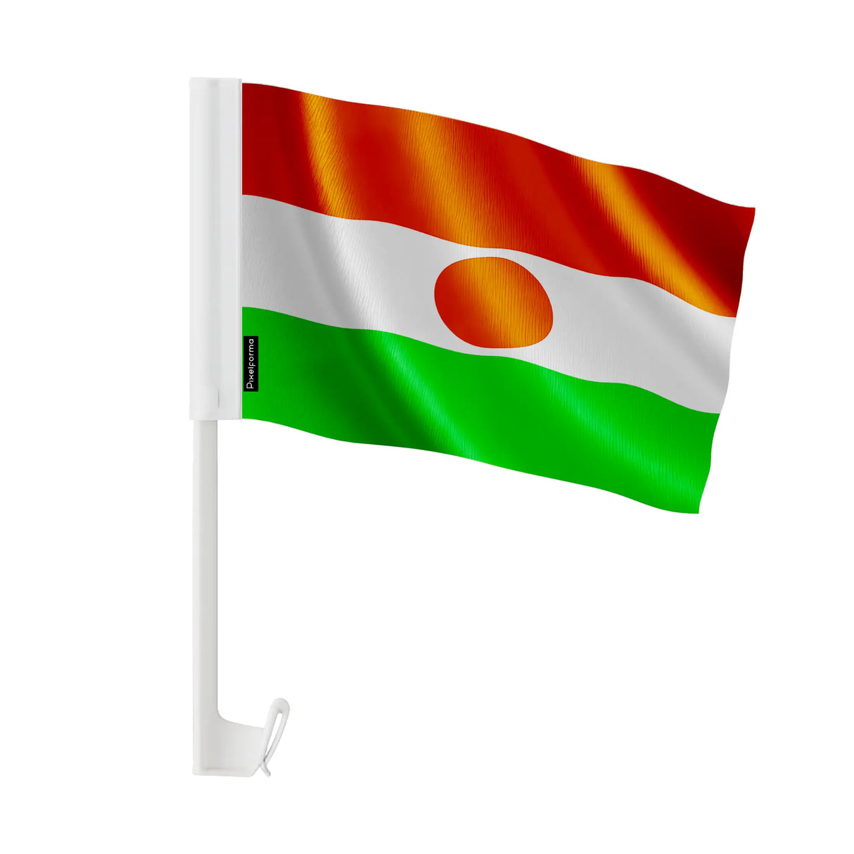 Drapeau voiture niger polyester fixation fenêtre résistante