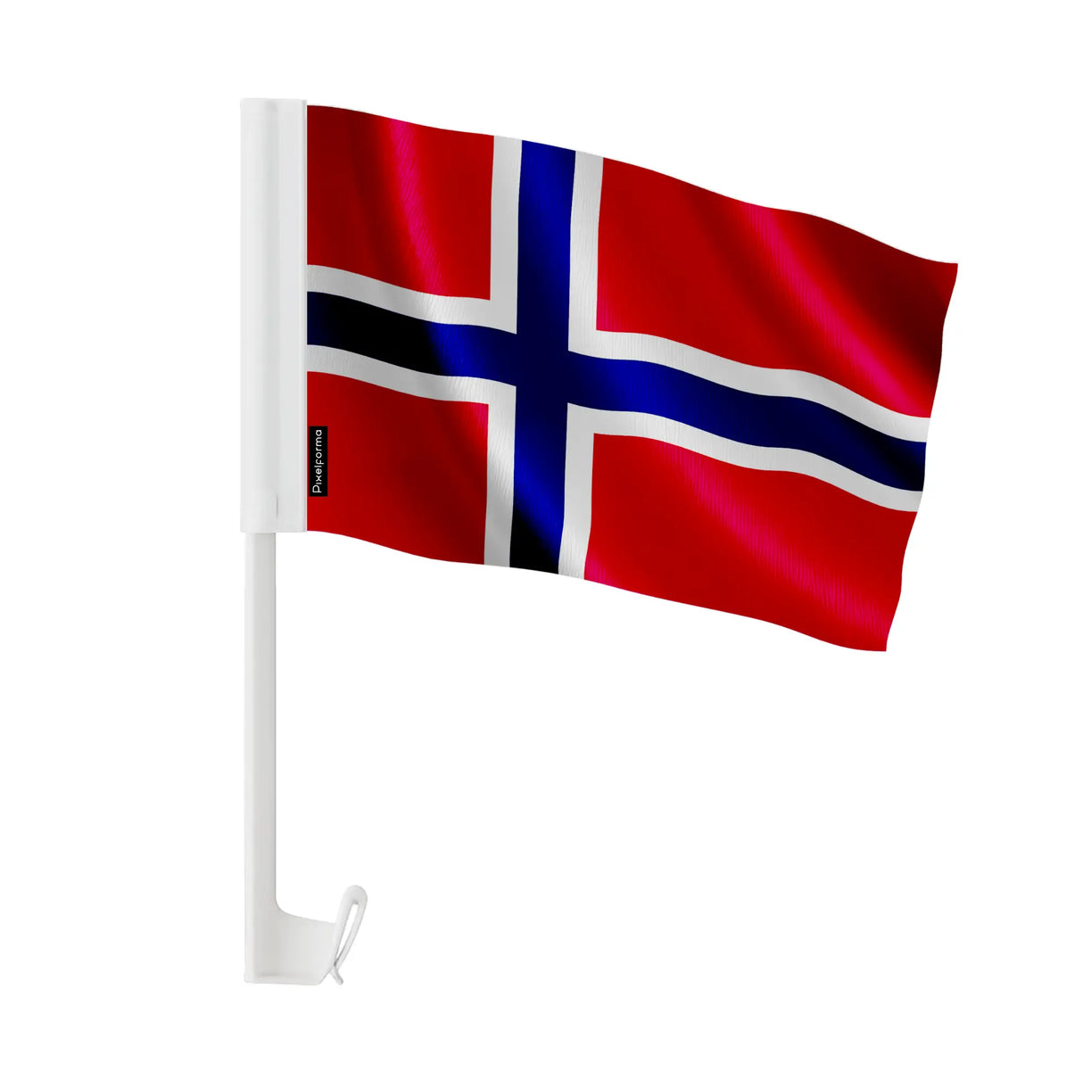 Drapeau voiture norvège en polyester fixation fenêtre