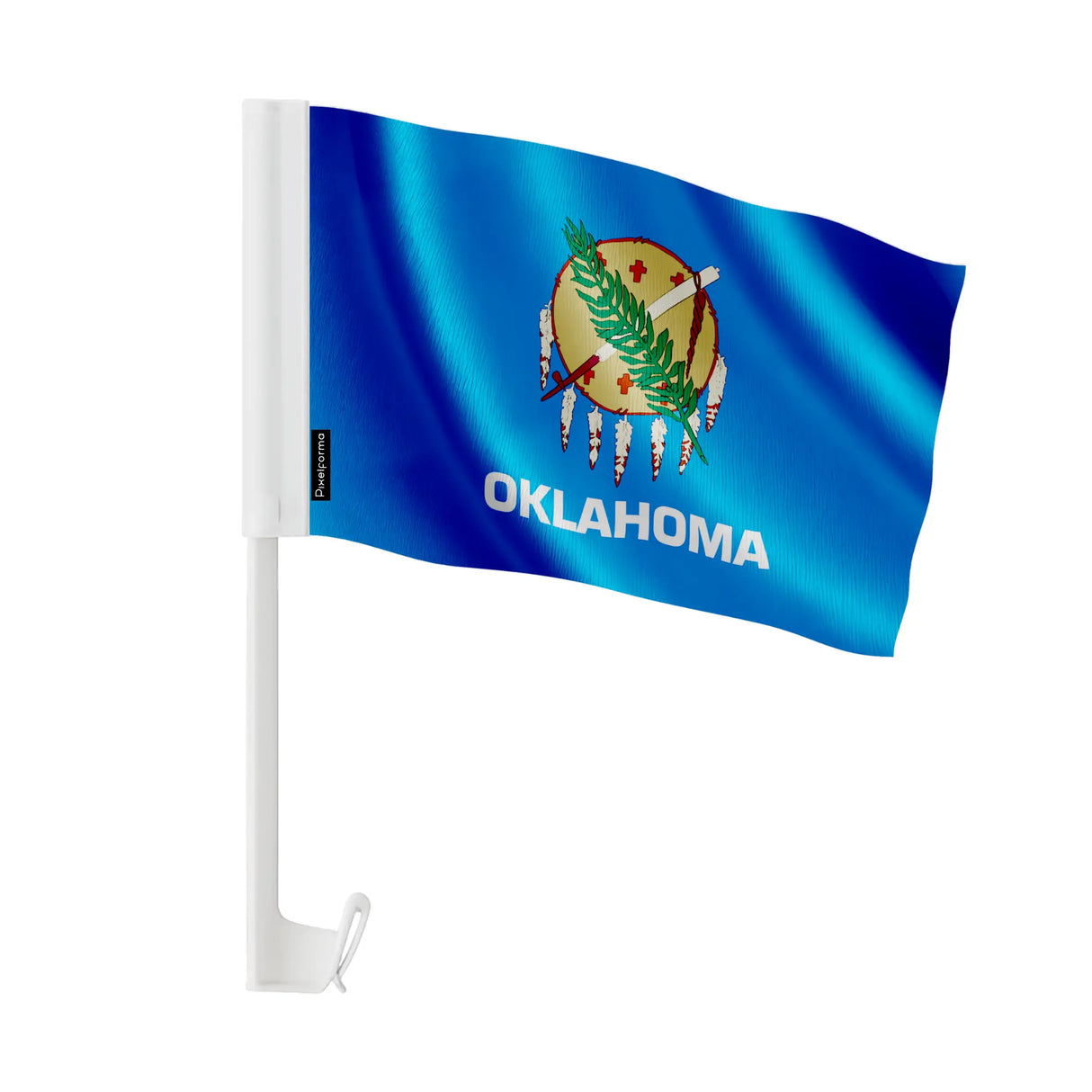 Drapeau voiture oklahoma polyester fixation sur fenêtre