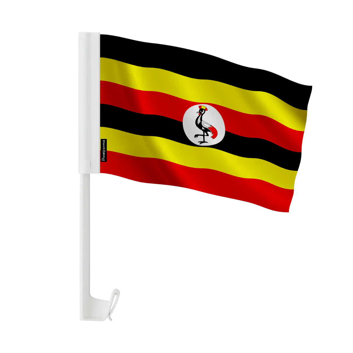 Drapeau voiture ouganda polyester fixation sur fenêtre