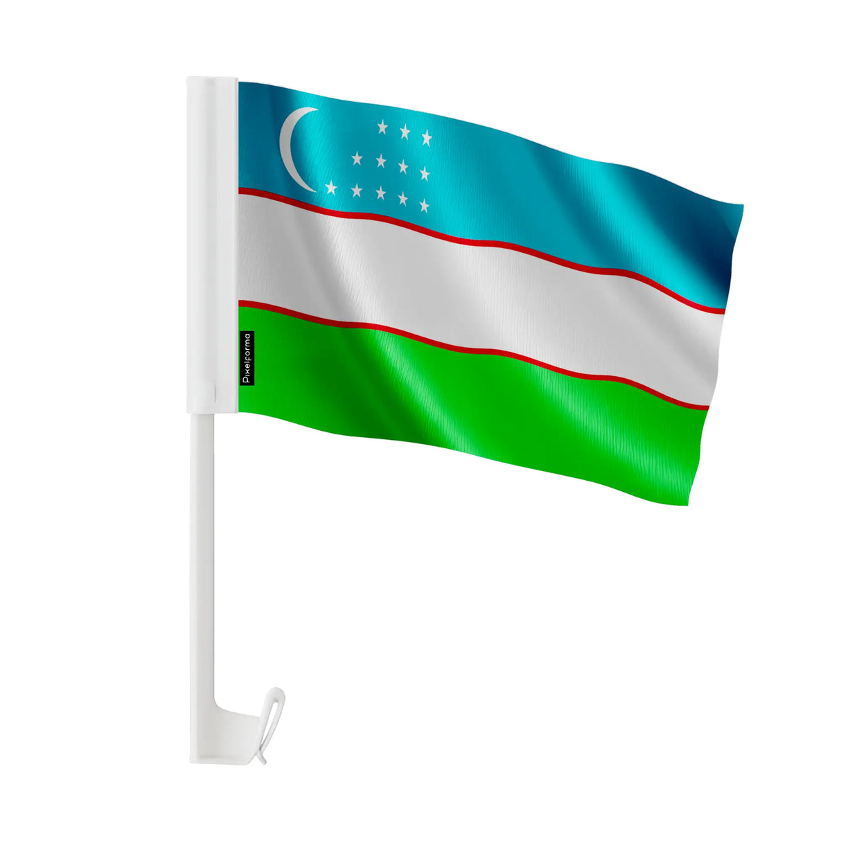 Drapeau voiture ouzbékistan polyester fixation fenêtre