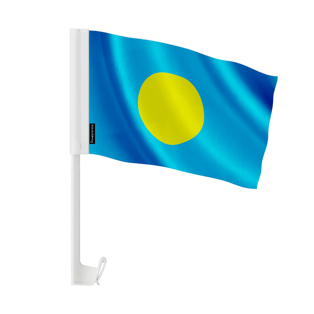 Drapeau voiture palaos polyester fixation sur fenêtre
