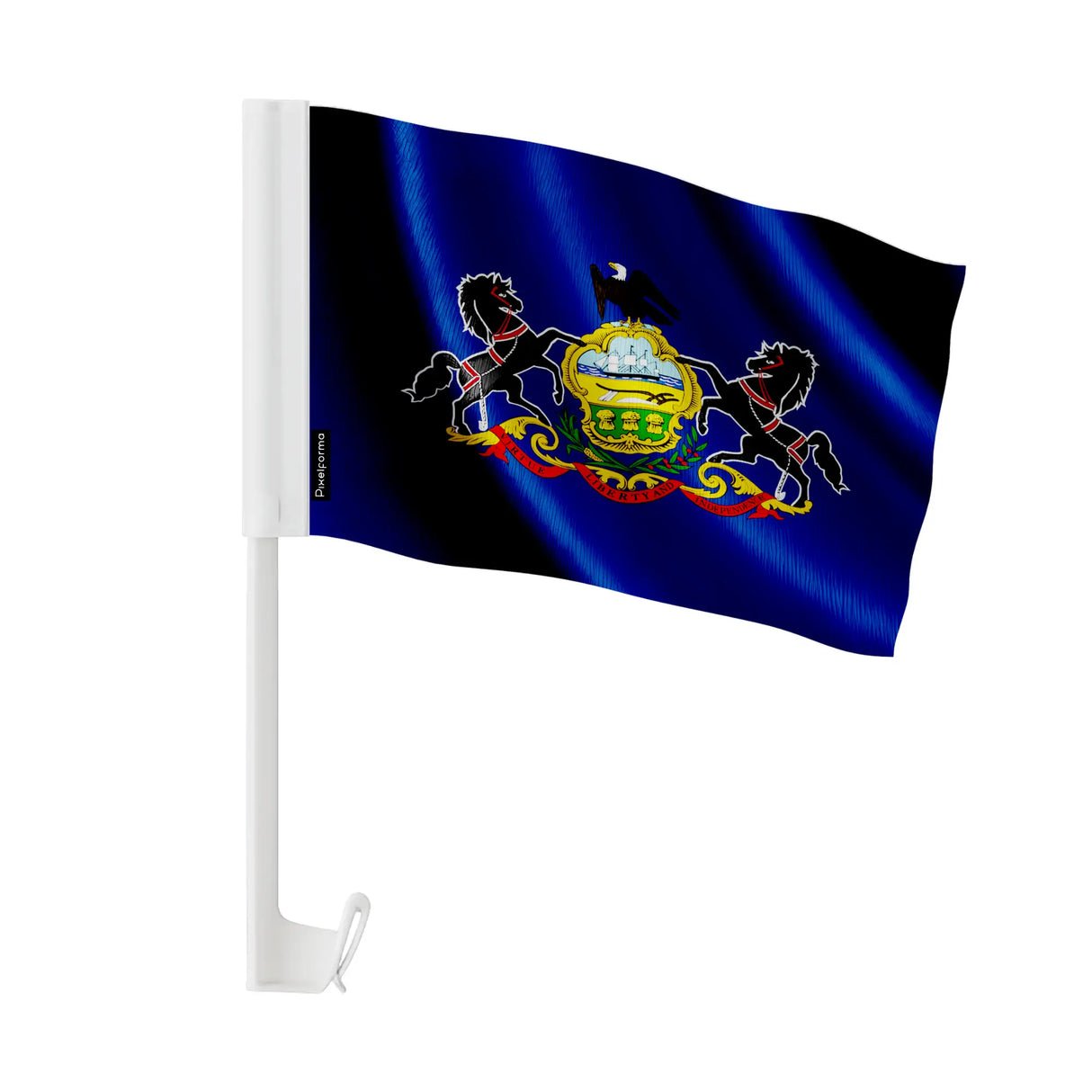 Drapeau voiture pennsylvanie polyester fixation fenêtre