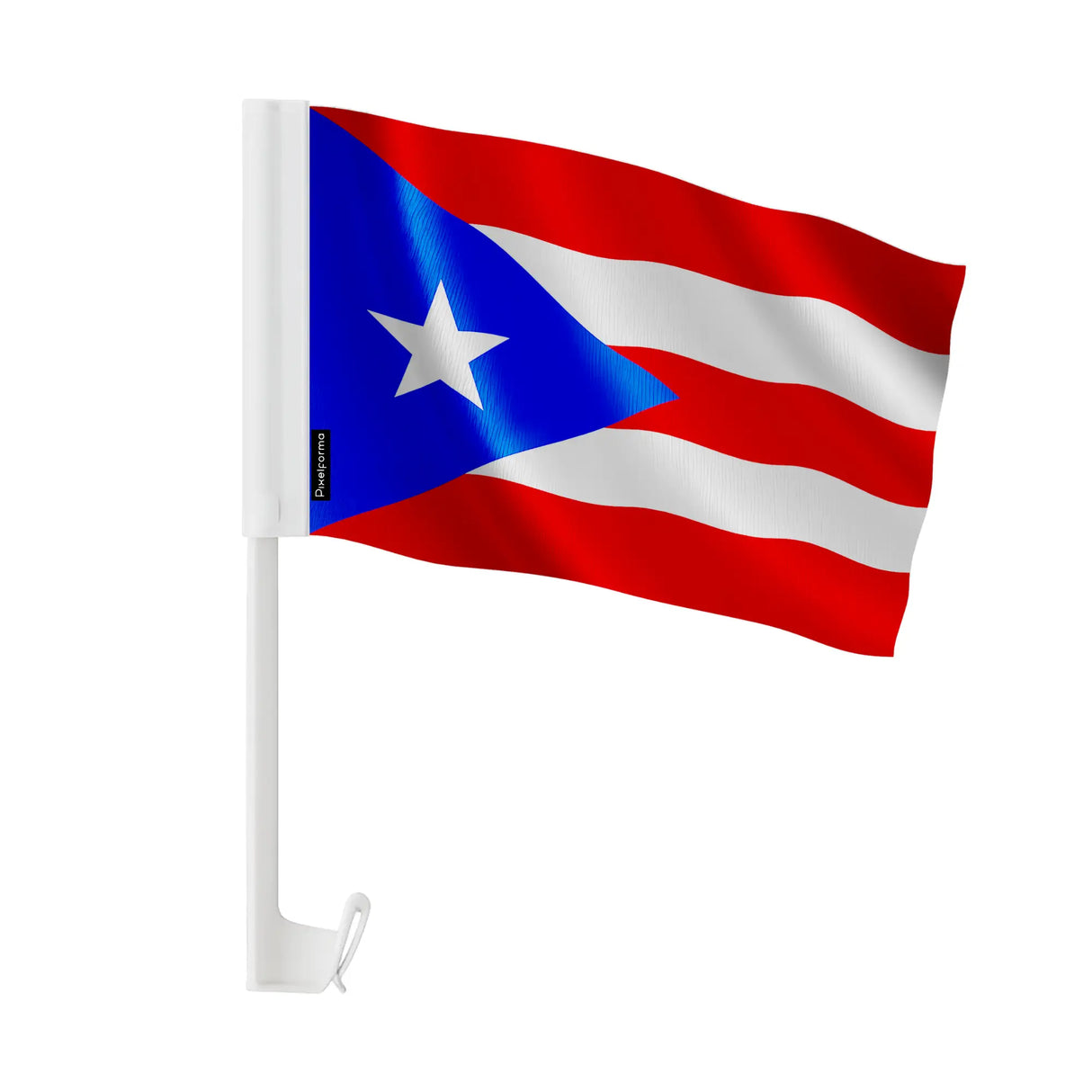 Drapeau voiture porto rico polyester fixation fenêtre