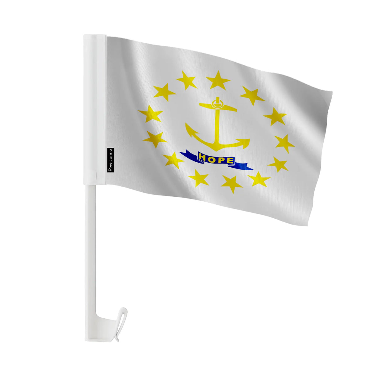 Drapeau voiture rhode island polyester fixation fenêtre