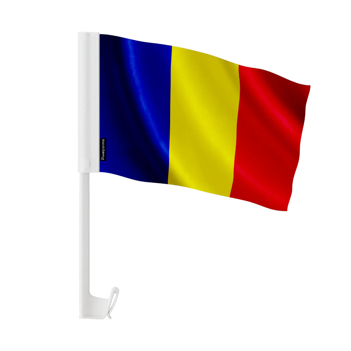 Drapeau voiture roumanie polyester fixation sur fenêtre