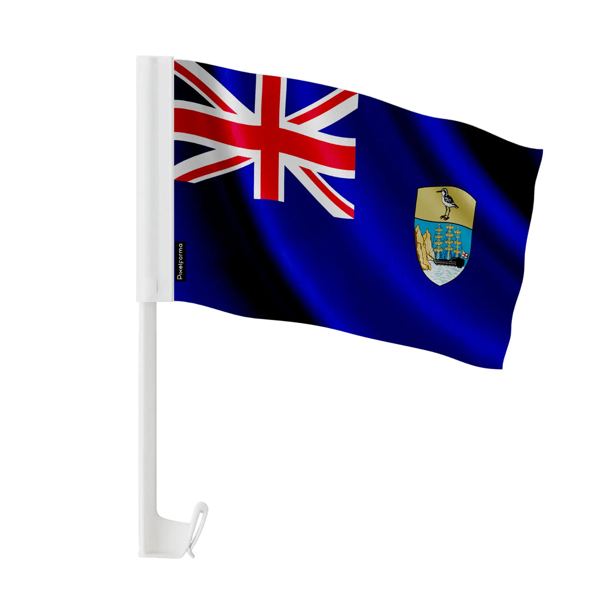 Drapeau voiture sainte-hélène polyester fixation fenêtre