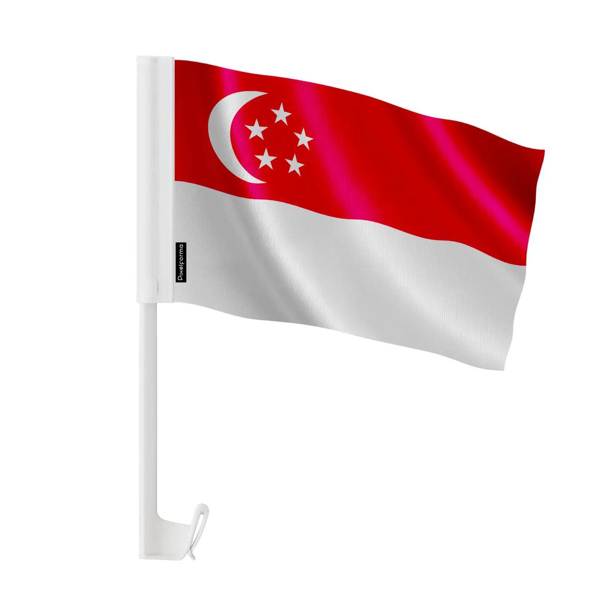 Drapeau voiture singapour en polyester fixation fenêtre