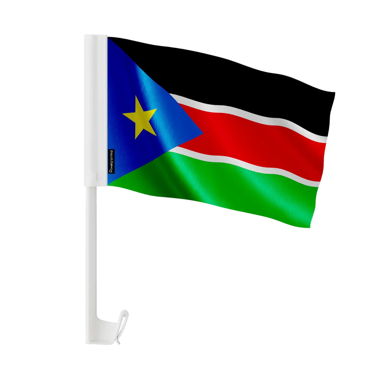 Drapeau voiture soudan du sud polyester fixation fenêtre