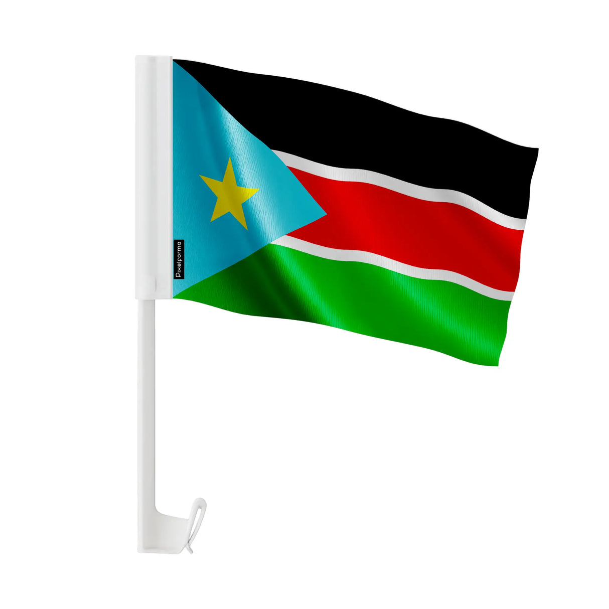 Drapeau voiture soudan du sud polyester fixation fenêtre