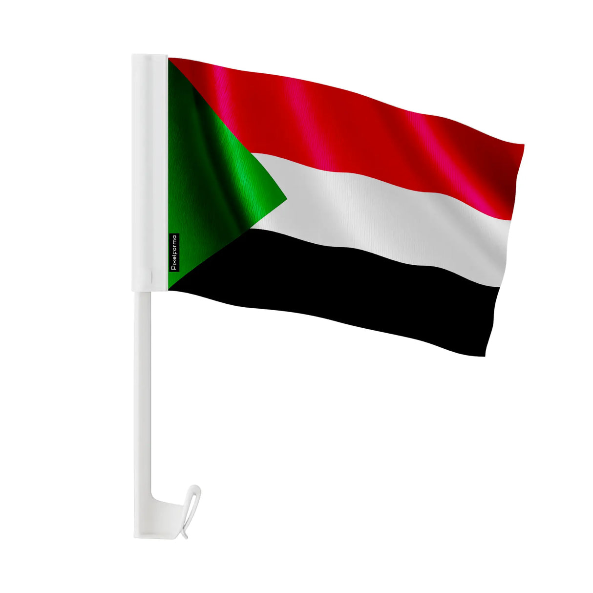 Drapeau voiture soudan en polyester fixation fenêtre