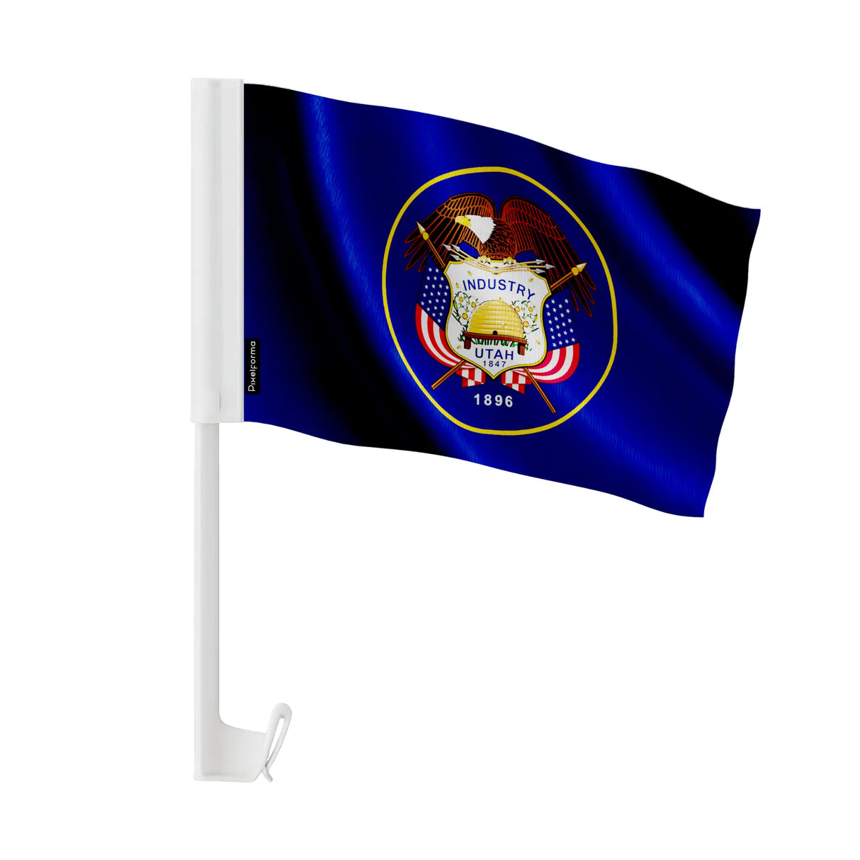 Drapeau voiture utah polyester fixation vitre latérale