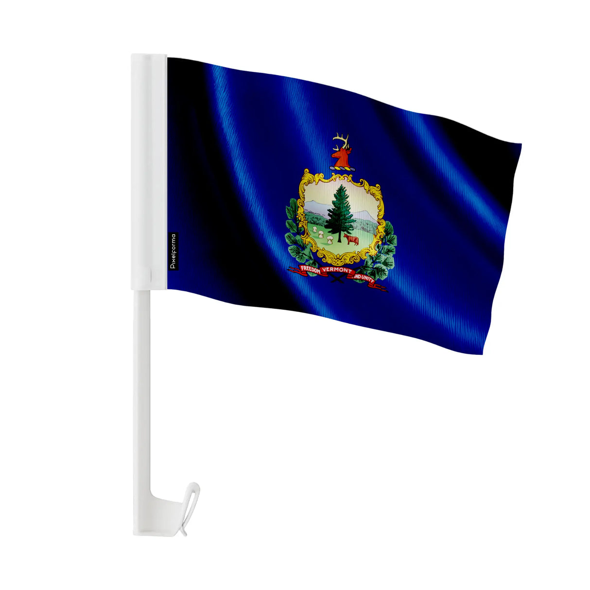 Drapeau voiture vermont polyester fixation sur fenêtre