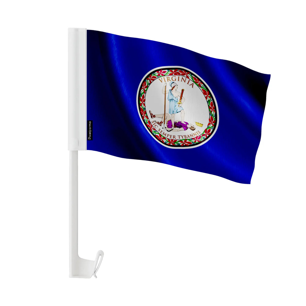 Drapeau voiture virginie en polyester fixation fenêtre