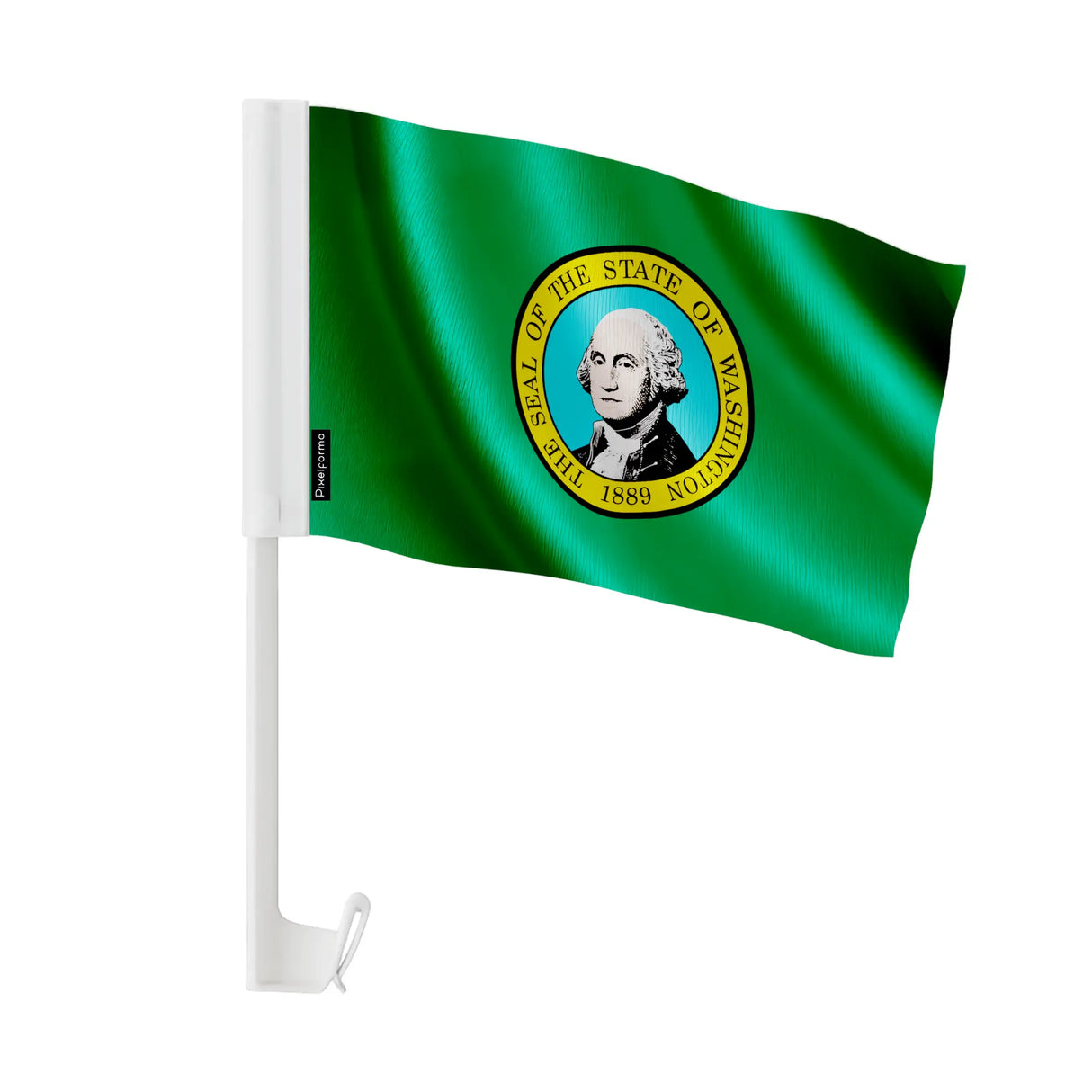 Drapeau voiture washington polyester fixation sur fenêtre