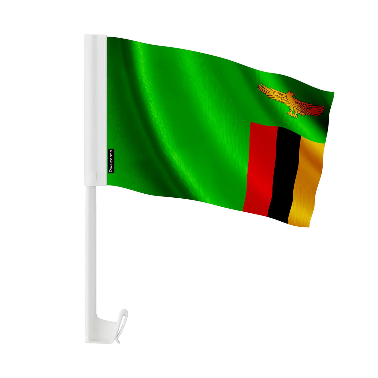 Drapeau voiture zambie polyester fixation fenêtre résistante