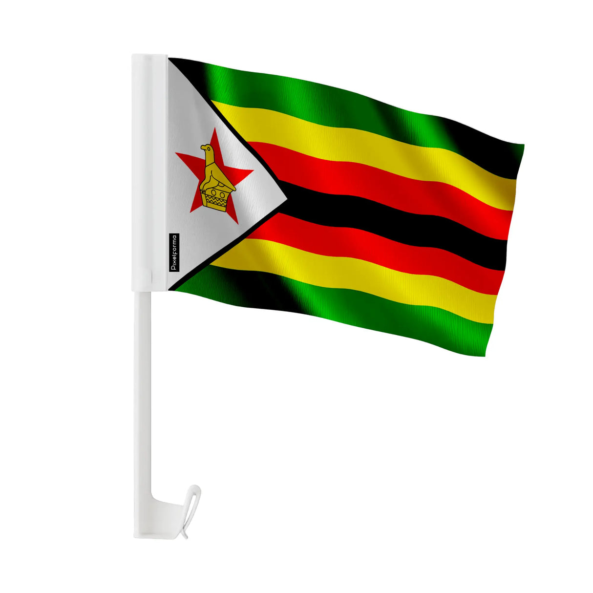 Drapeau voiture zimbabwe en polyester fixation fenêtre