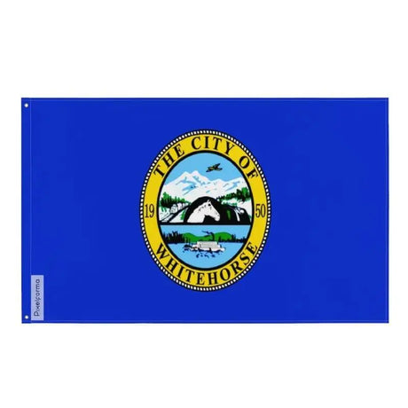 Drapeau whitehorse polyester résistant œillets à gauche