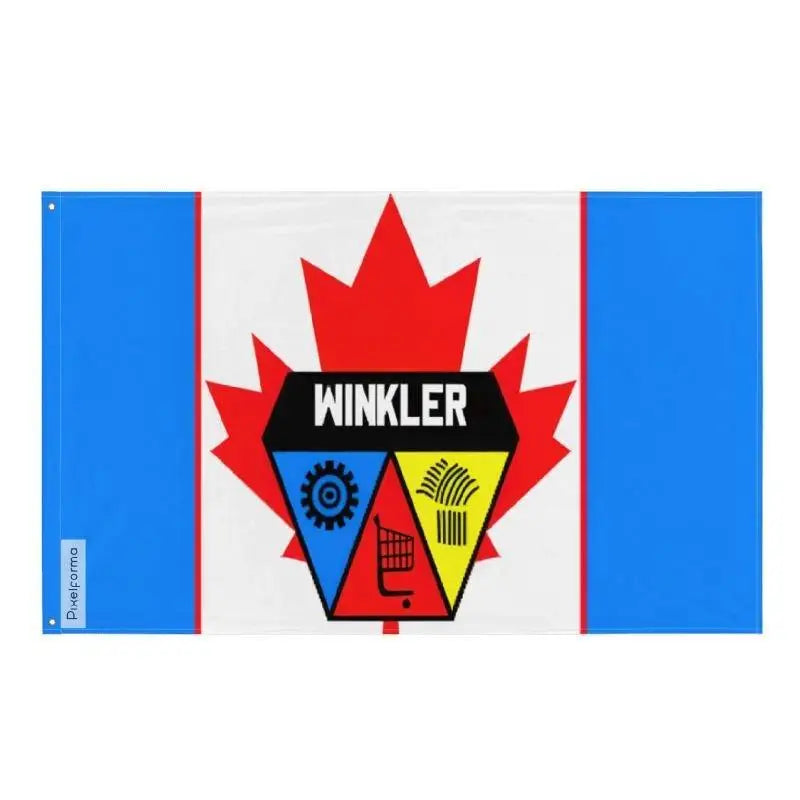 Drapeau winkler polyester résistant avec œillets à gauche