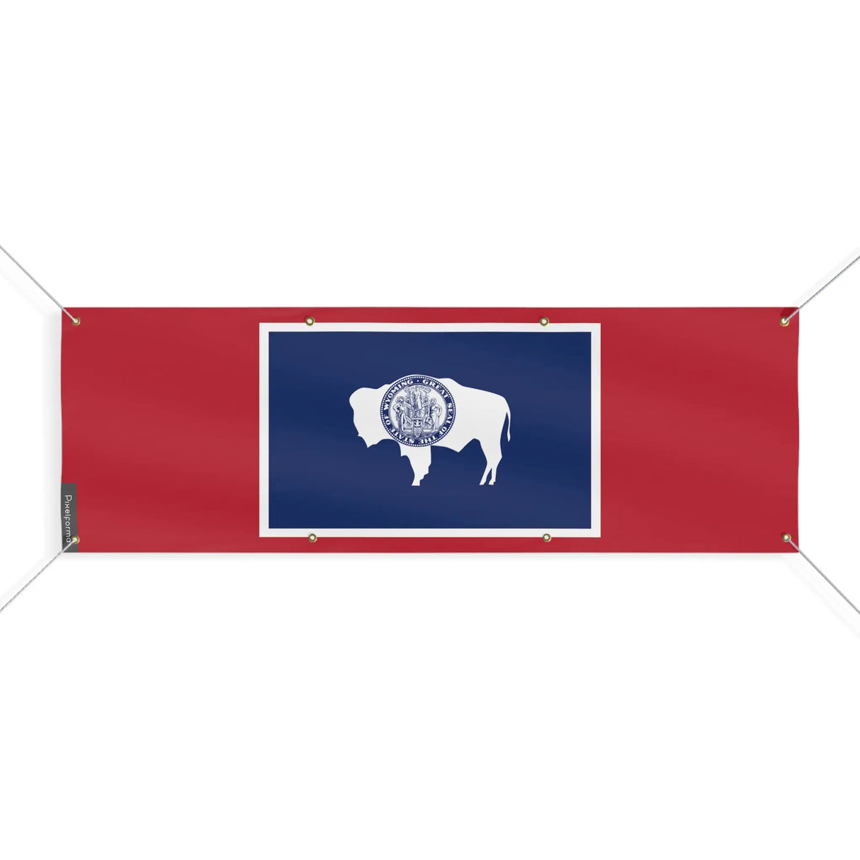 Drapeau wyoming polyester résistant aux intempéries 8 œillets