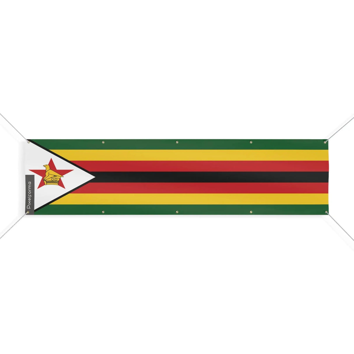 Drapeau zimbabwe polyester résistant avec œillets renforcés
