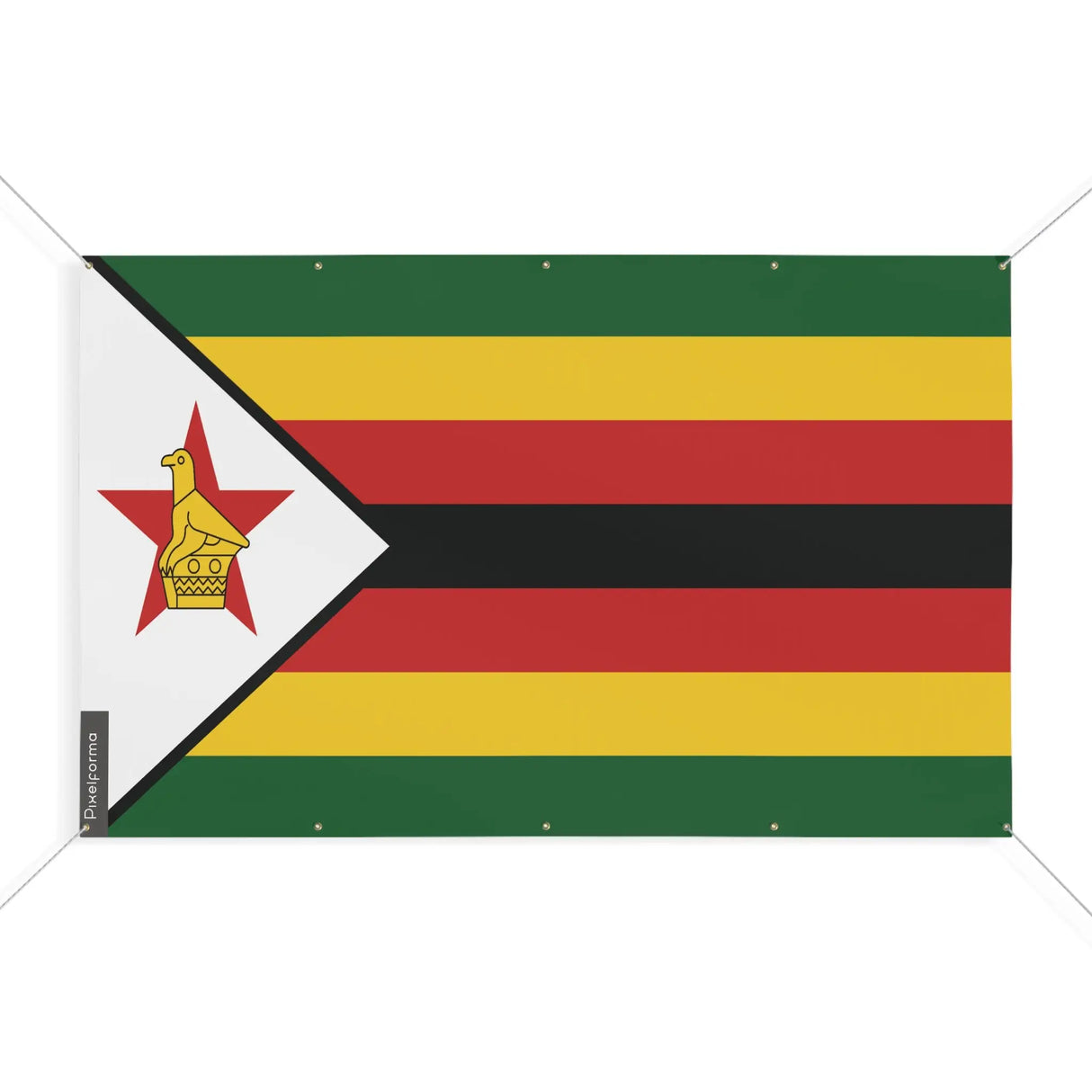 Drapeau zimbabwe polyester résistant avec œillets robustes