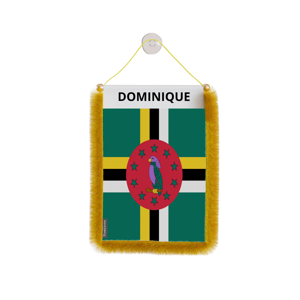 Fanion de voiture dominique en polyester à suspendre