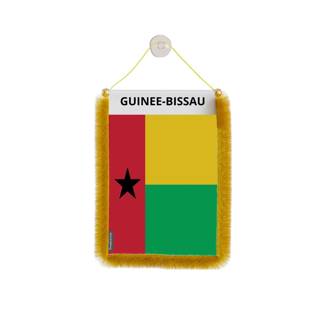 Fanion de voiture guinee-bissau en polyester à suspendre