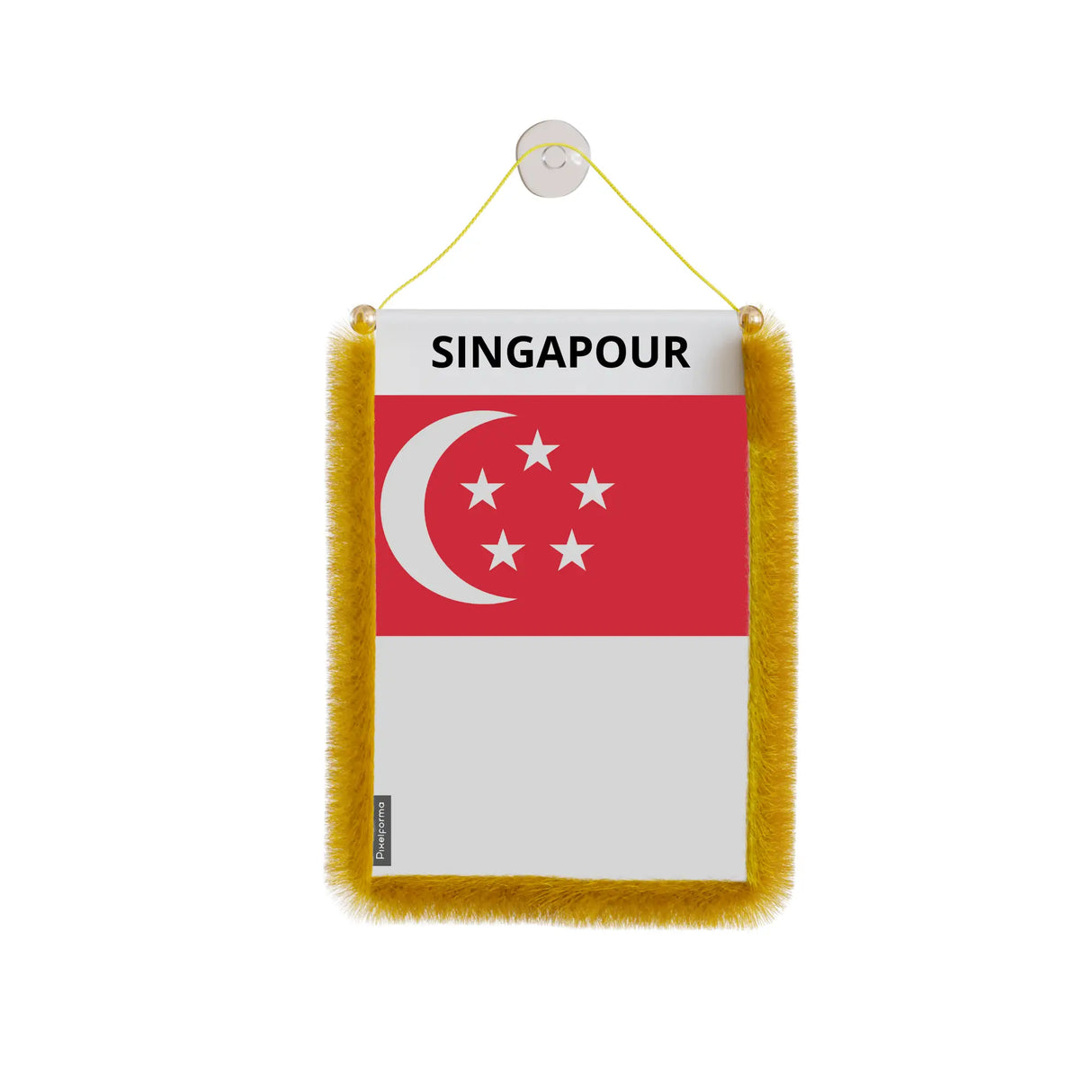 Fanion de voiture singapour en polyester à suspendre élégant