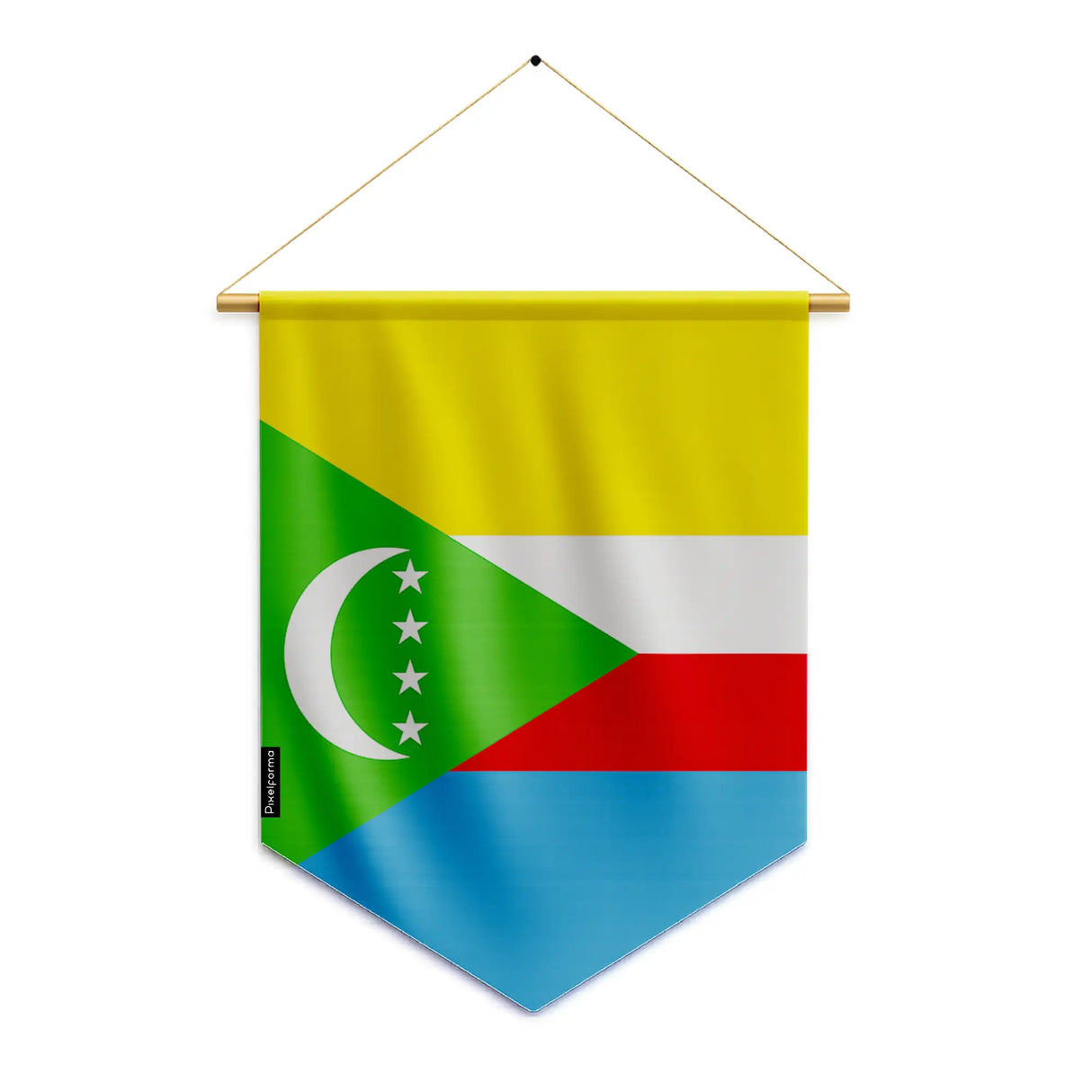 Fanion drapeau comores polyester à suspendre résistant