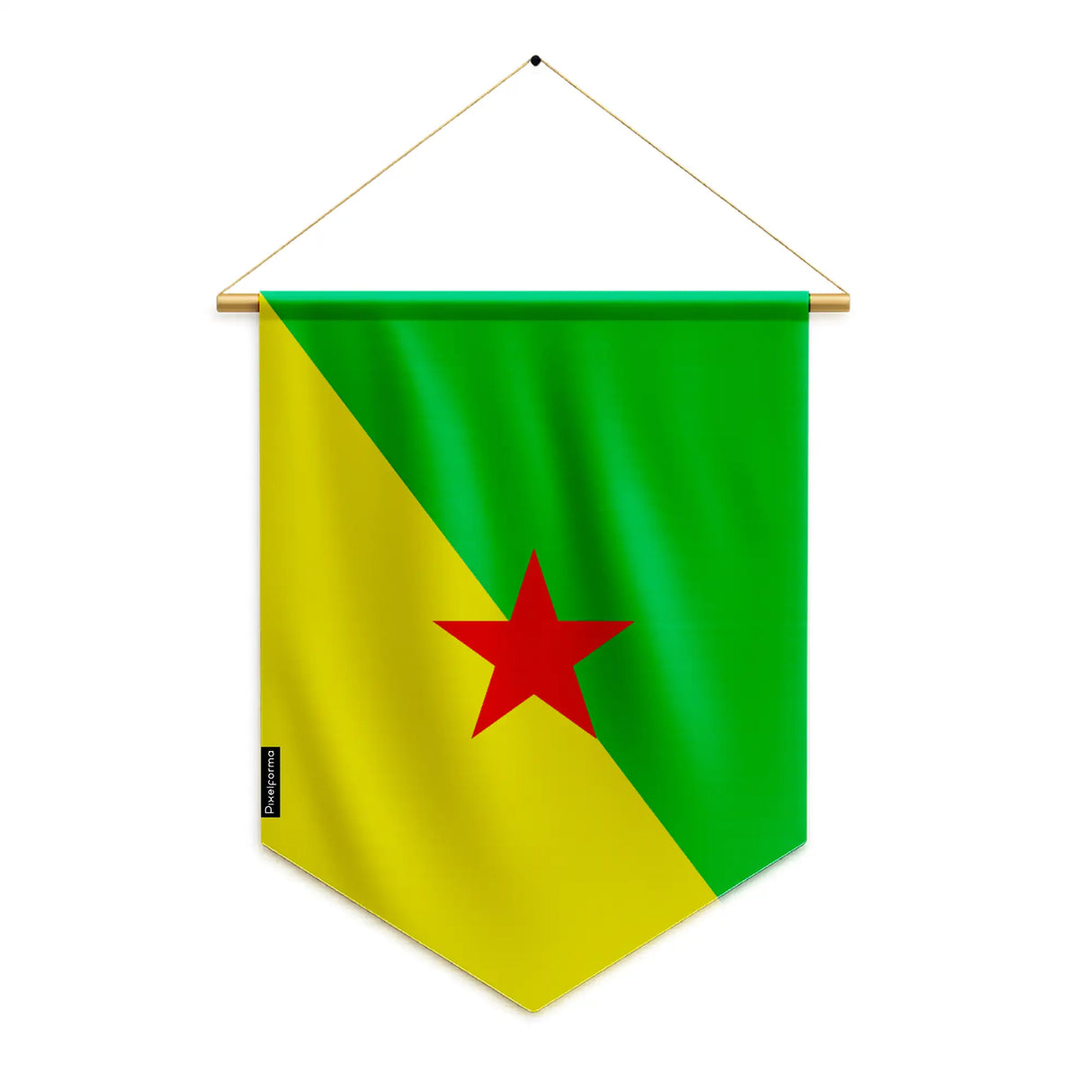 Fanion drapeau guyane polyester à suspendre résistant