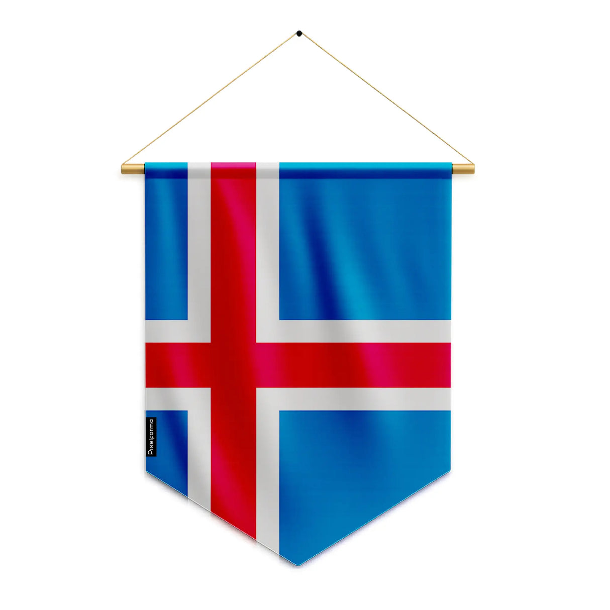 Fanion drapeau islande polyester à suspendre résistant
