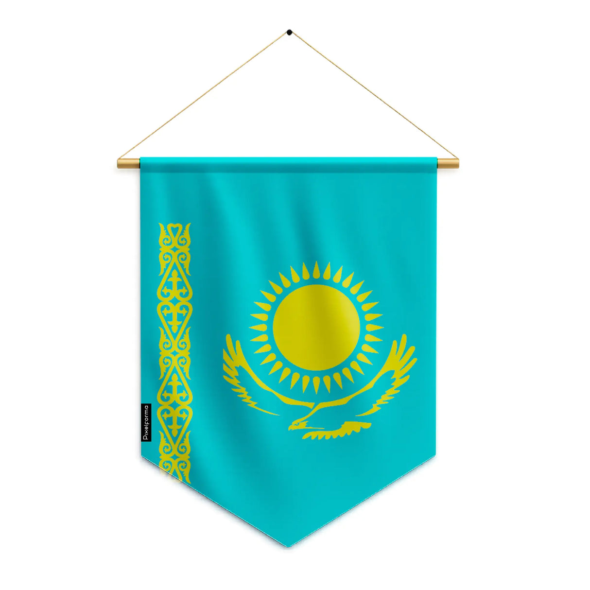 Fanion drapeau kazakhstan polyester à suspendre résistant