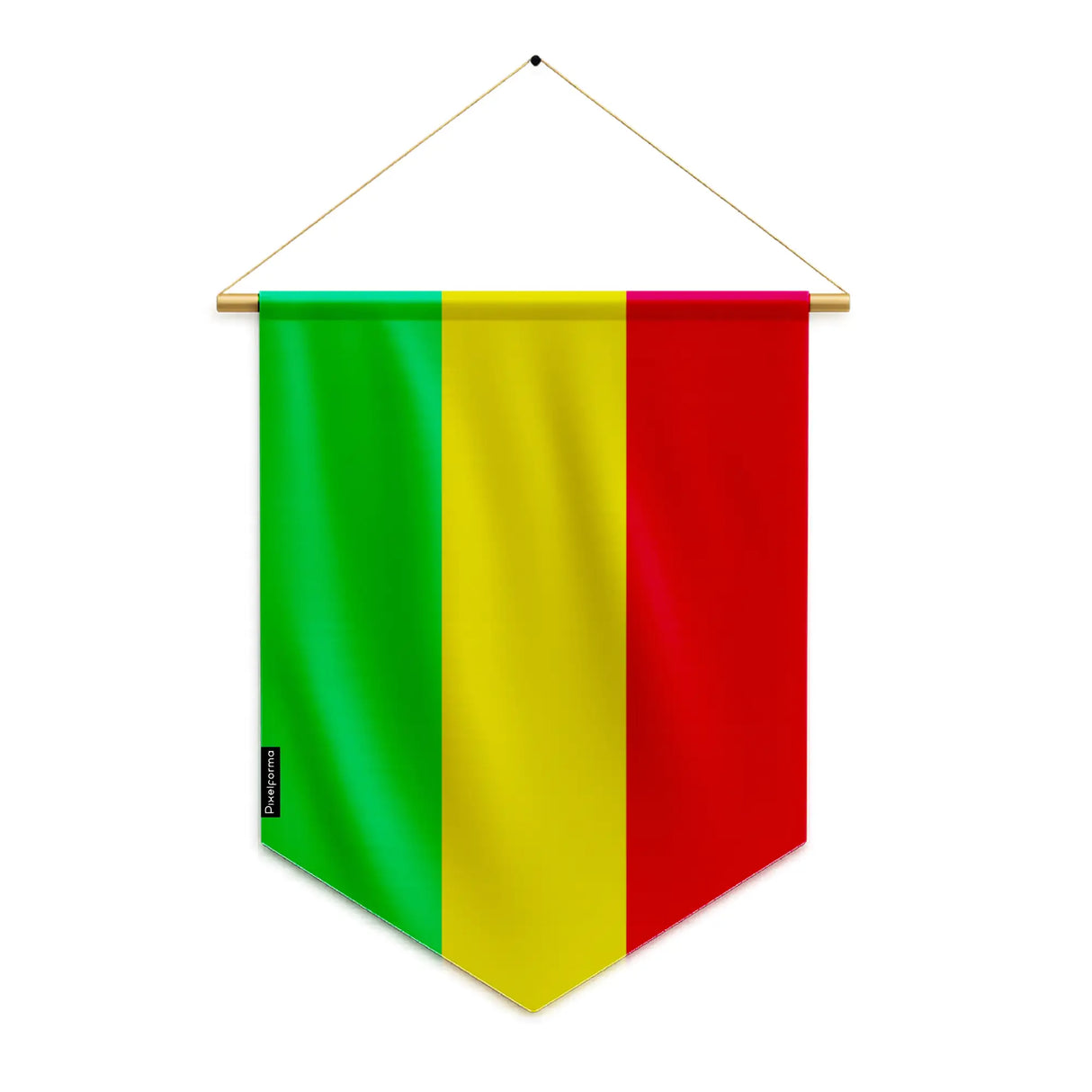 Fanion drapeau mali polyester à suspendre usage répété