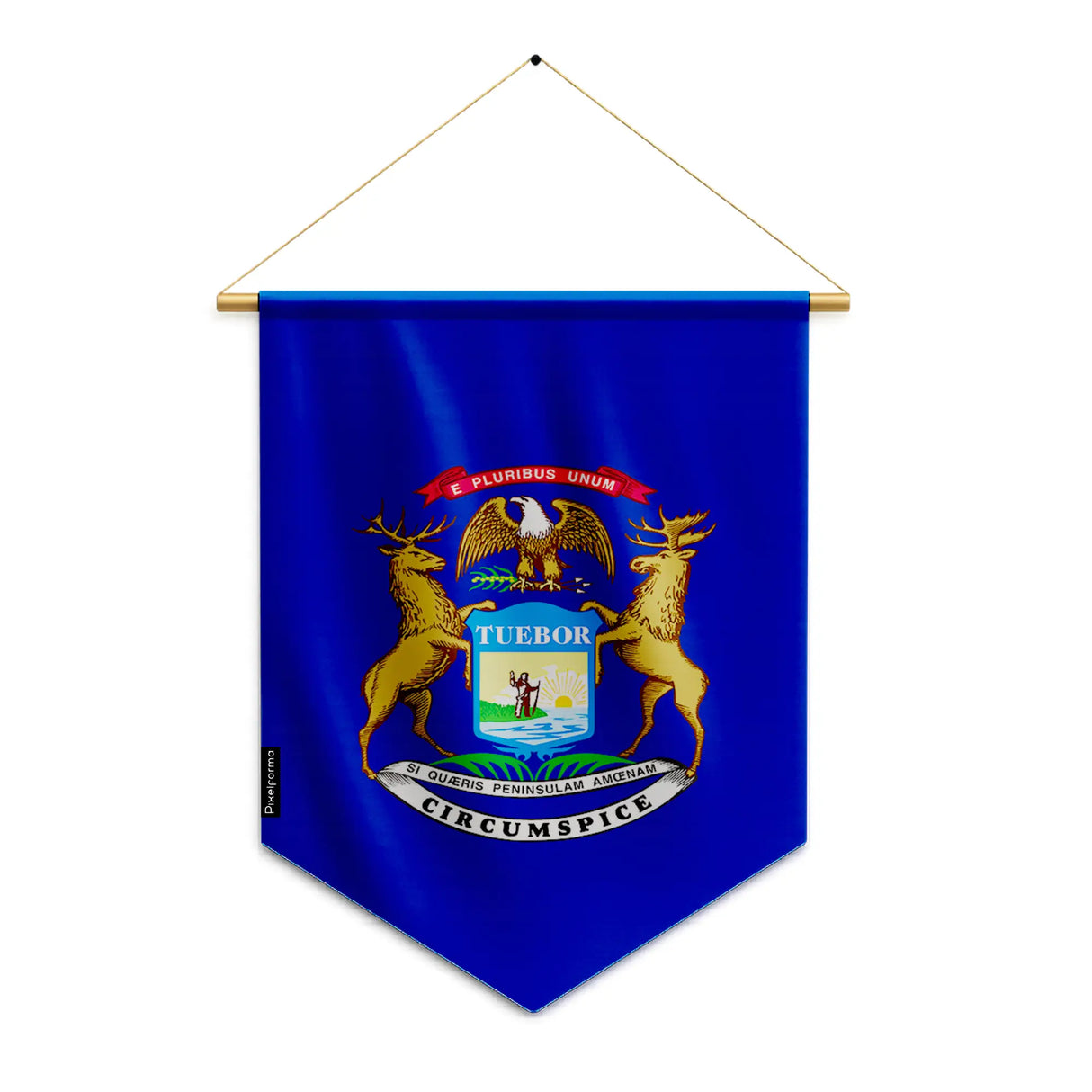 Fanion drapeau michigan en polyester à suspendre durable