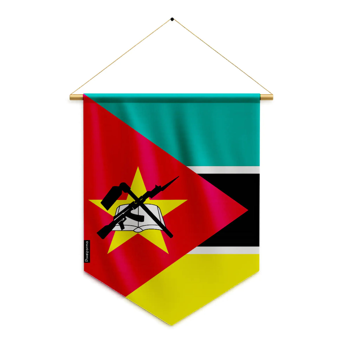 Fanion drapeau mozambique à suspendre polyester résistant