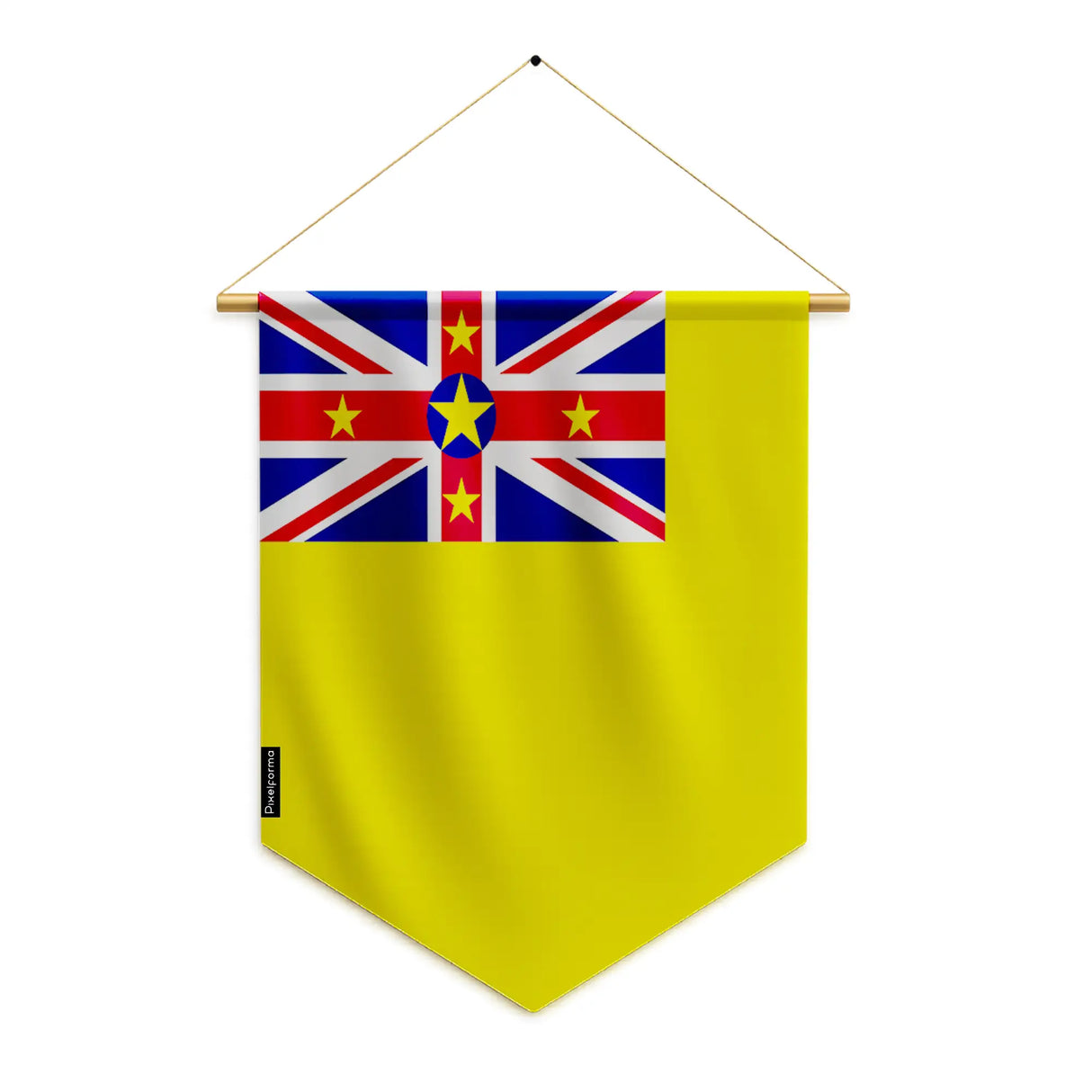 Fanion drapeau niue polyester à suspendre usage intérieur